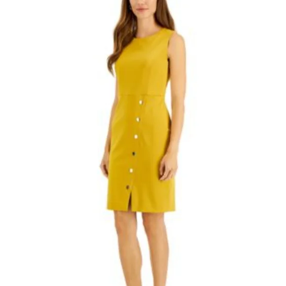 Kasper Marigold Shoulder Dress Size 18 - Picture 3 of 5